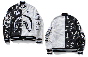 CITY CAMO SHARK SWEAT VARSITY JACKET