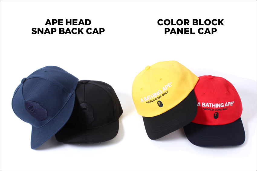 COLOR BLOCK PANEL CAP / APE HEAD SNAP BACK CAP