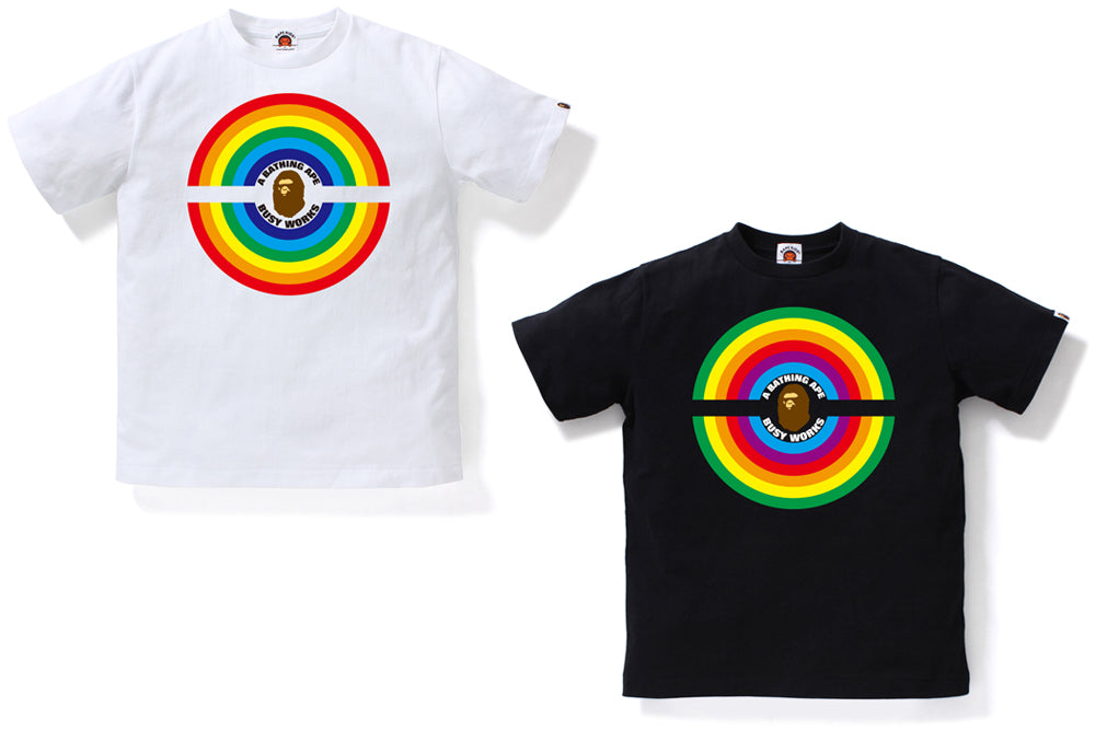 RAINBOW LOGO BUSY WORKS TEE | bape.com