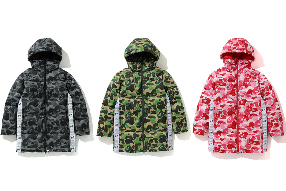 ABC LONG HOODIE DOWN JACKET | bape.com