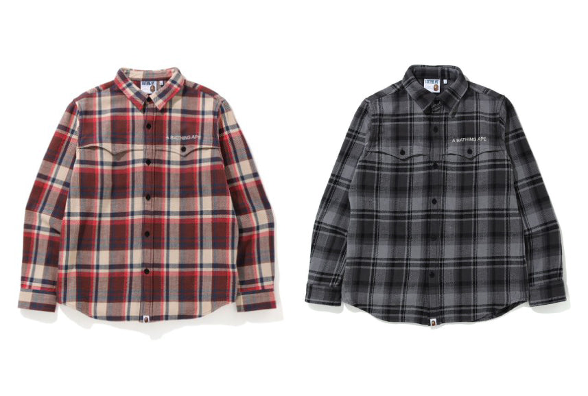 BAPE® CHECK FLANNEL SHIRT | bape.com