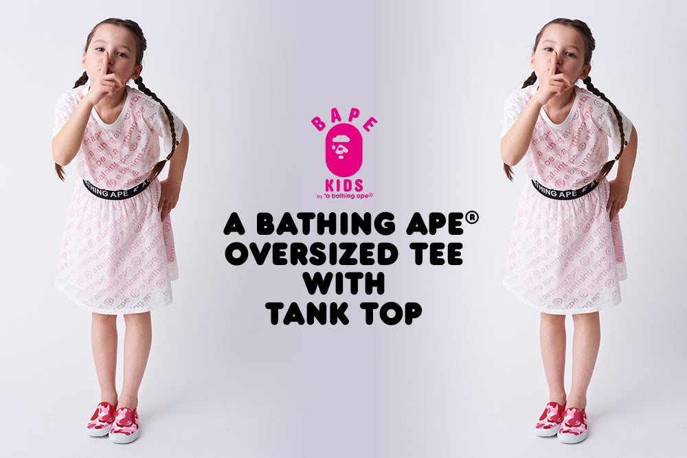 A BATHING APE® OVERSIZED TEE WITH TANK TOP