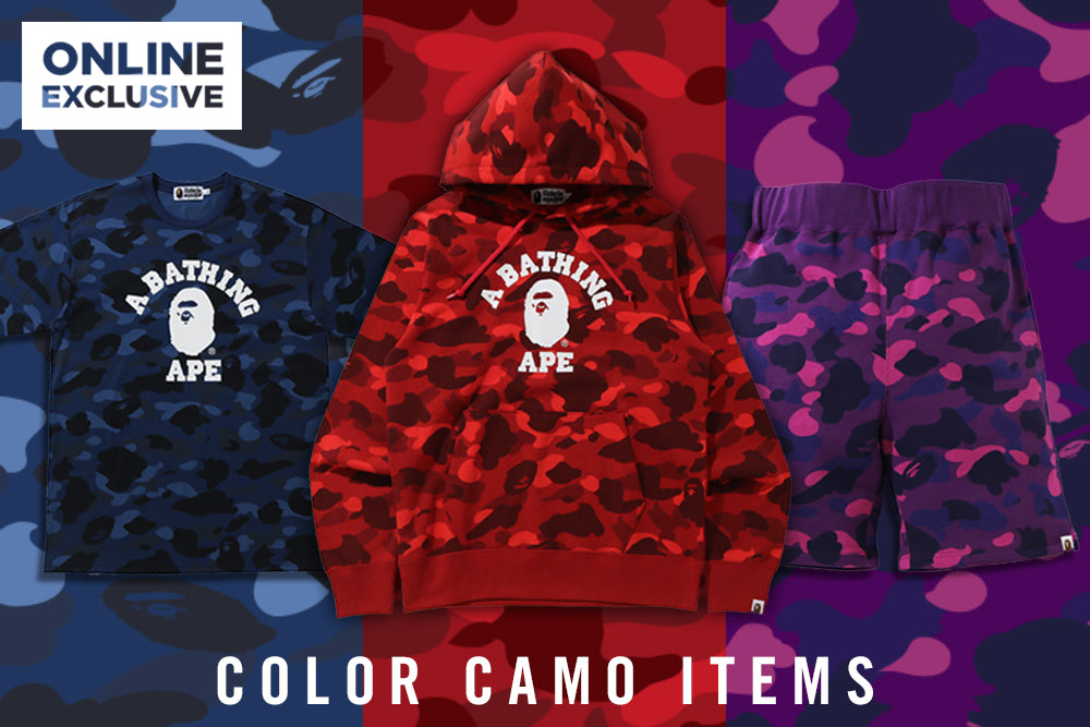 Colorful Bape ONLINE EXCLUSIVE COLOR CAMO ITEMS | bape.com