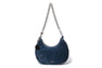 CAMO QUILTING DENIM MOON SHAPE BAG