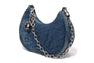 CAMO QUILTING DENIM MOON SHAPE BAG