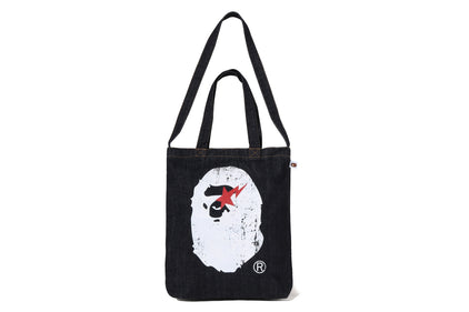 APE HEAD DENIM 2WAY TOTE BAG