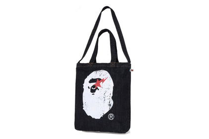 APE HEAD DENIM 2WAY TOTE BAG