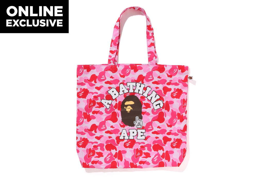 BAPE CAMO GO APE POINTER COLLEGE TOTE BAG BAPEC | bape.com