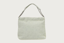 DENIM CAMO QUILTING CHAIN HANDLE TOTE BAG