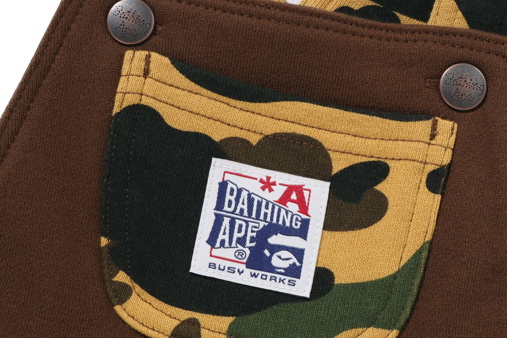 出産祝いに◆【A BATHING APE】1ST CAMO BABY OVERALLS 1ST CAMO BABY OVERALLS | bape.com