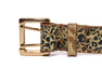 WILD LEOPARD PATTERN LEATHER BELT