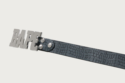 CROC PATTERN LEATHER BELT