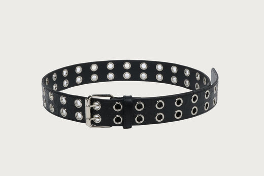 SOLID CAMO DOUBLE PIN LEATHER BELT