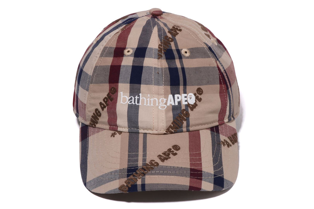 A BATHING APE LOGO CHECK PATTERN CAP | bape.com