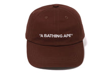 A BATHING APE 6PANEL CAP