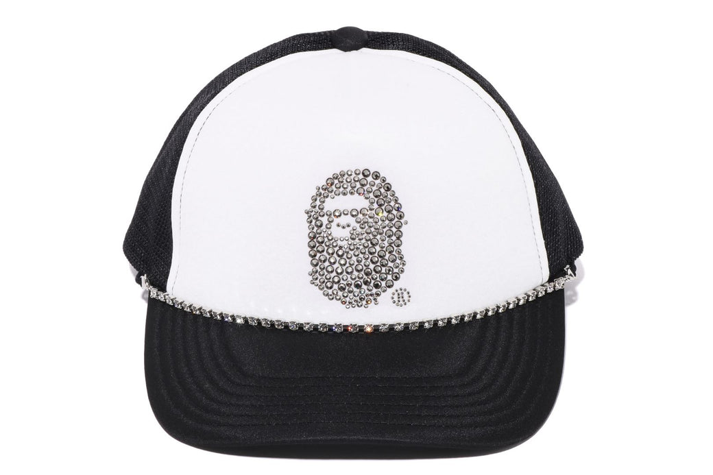 CRYSTAL STONE APE HEAD MESH CAP | bape.com