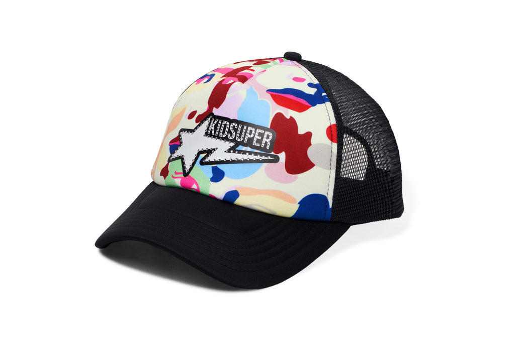 BAPE X KIDSUPER 】BAPE STA LOGO RHINESTONE TRUCKER CAP