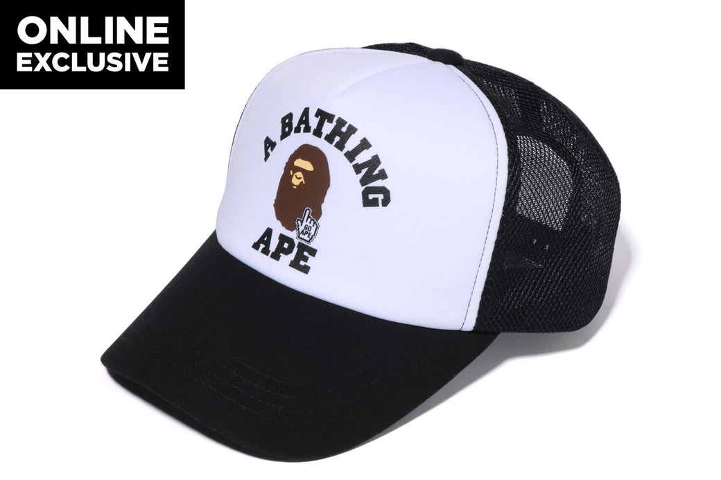 A BATHING APE メッシュキャップ ブラック BAPE A BATHING APE® Logo Trucker Cap | Bape official website