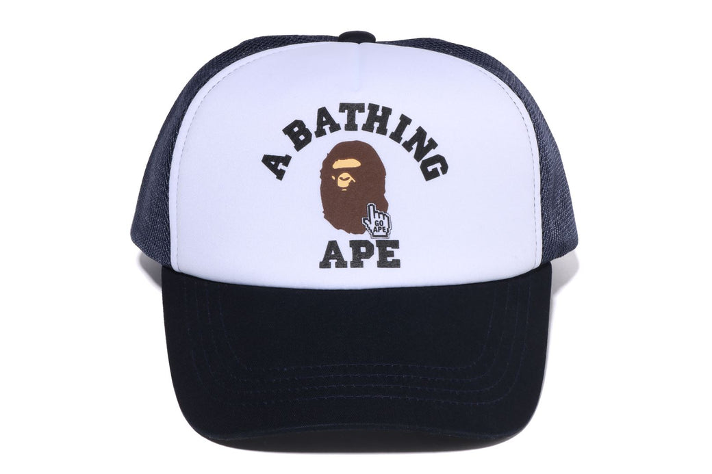 GO APE POINTER COLLEGE MESH CAP ネイビー GO APE POINTER COLLEGE MESH CAP BAPEC | bape.com