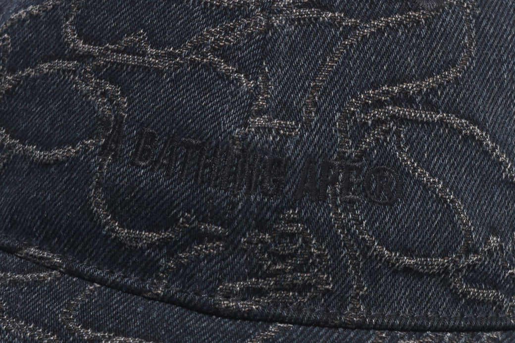 LINE CAMO JACQUARD MULTI LOGO DENIM CAP | bape.com