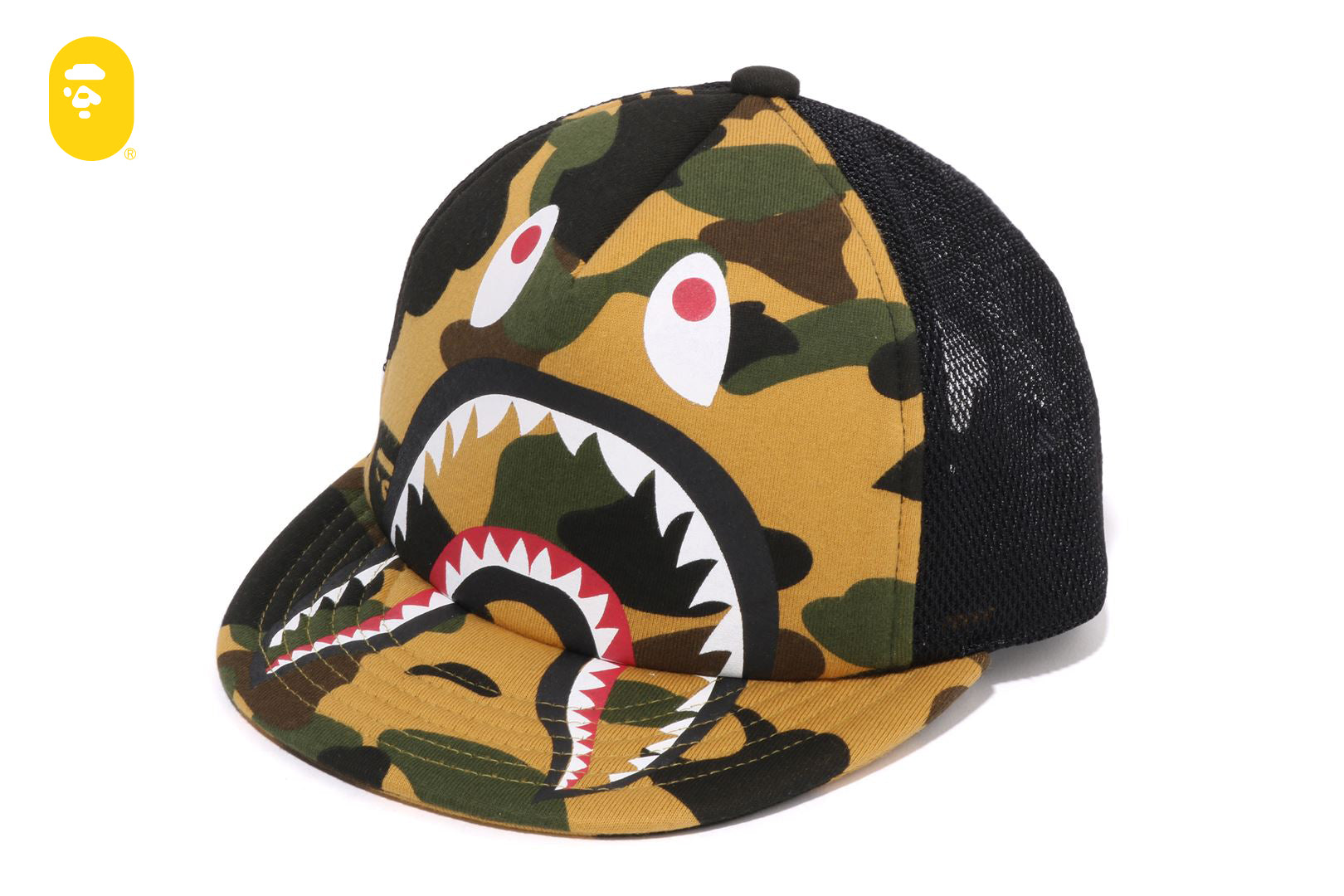 1ST CAMO SHARK SQUARE CUSHION M ブラック A BATHING APE Goods 1ST CAMO SHARK SQUARE CUSHION