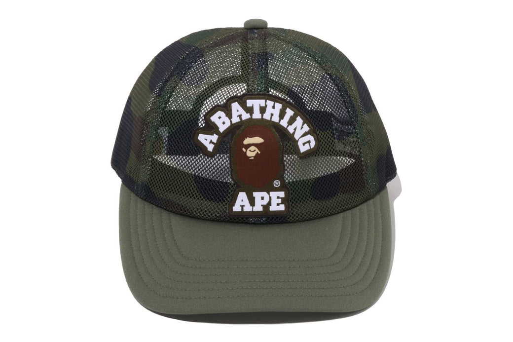 1ST CAMO COLLEGE PATCHED MESH CAP | bape.com