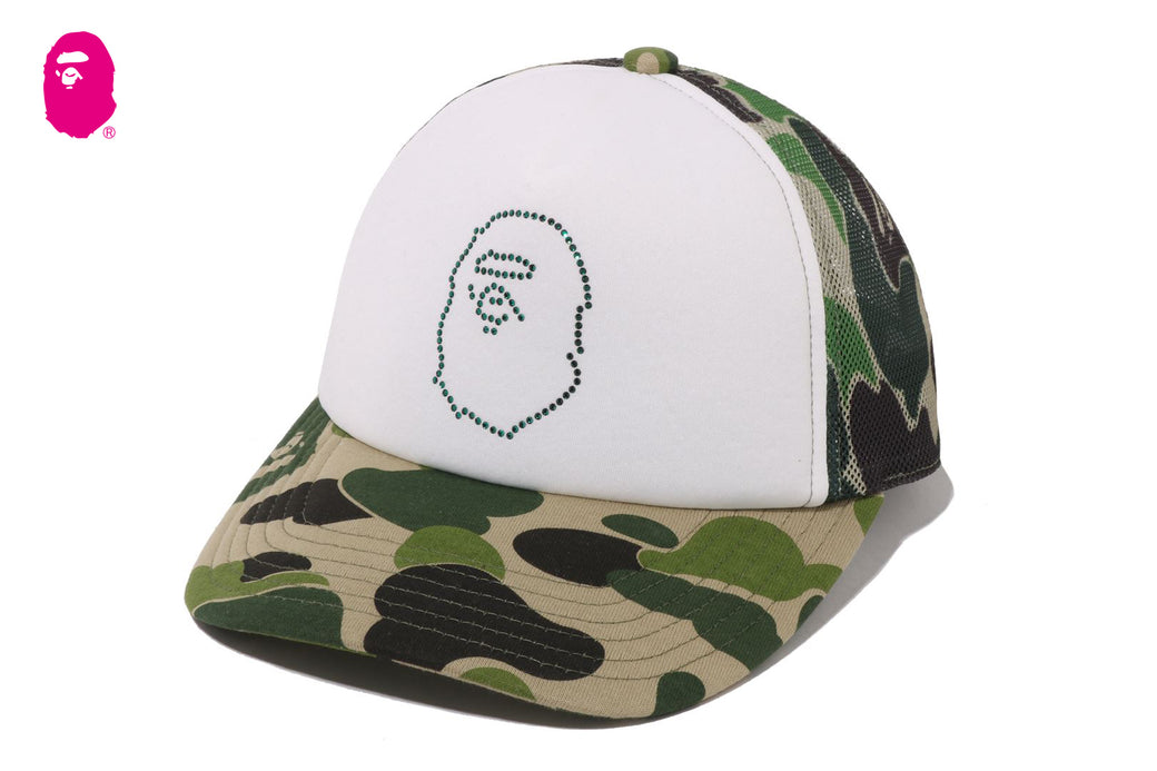 BAPE ストーン付きカモフラージュキャップ ABC CAMO CRYSTAL STONE MESH CAP | bape.com