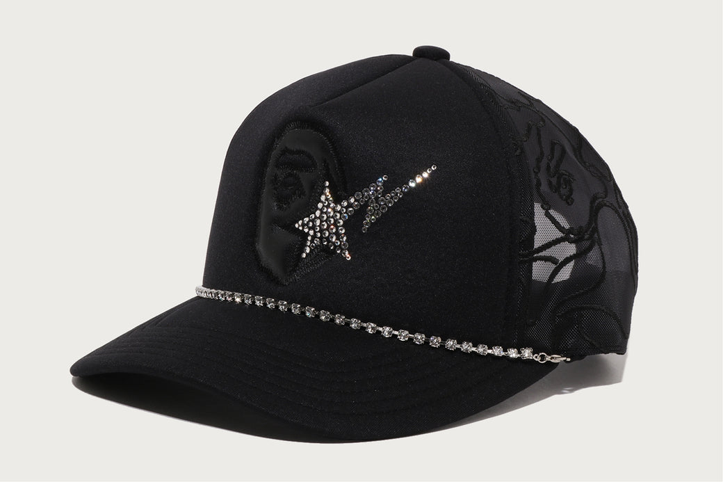 APE HEAD CRYSTAL MESH CAP | bape.com