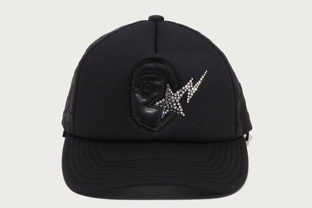 APE HEAD CRYSTAL MESH CAP | bape.com