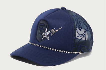 APE HEAD CRYSTAL MESH CAP