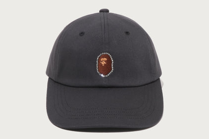CRYSTAL STONE APE HEAD PANEL CAP