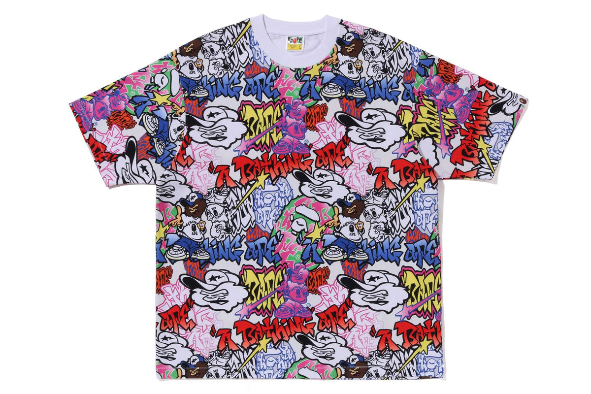 GRAFFITI PATTERN OVERSIZED TEE | bape.com