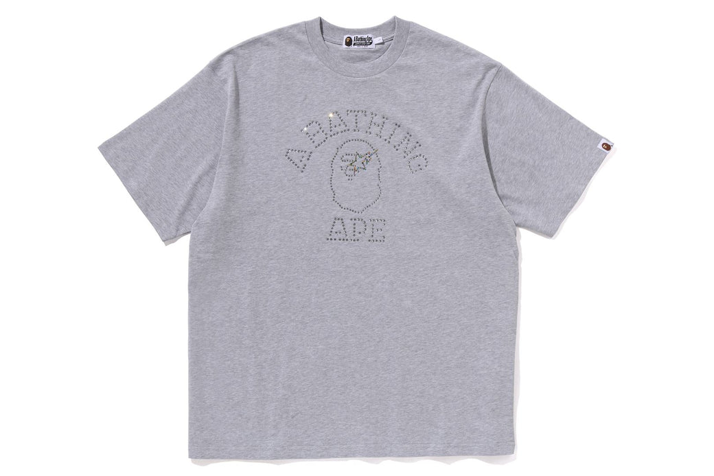 RHINESTONE COLLEGE RELAXED FIT TEE | bape.com