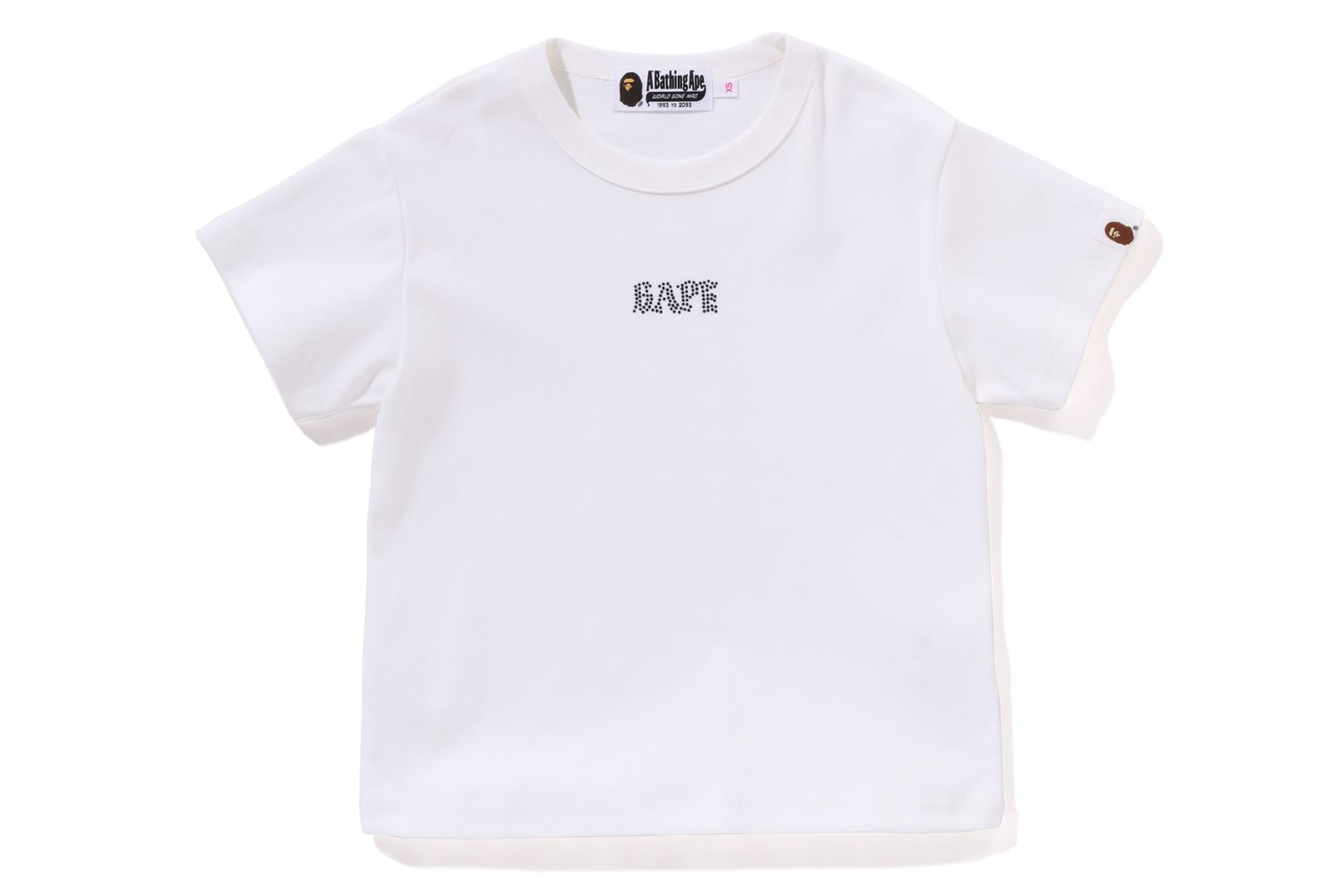 アベイシングエイプ A BATHING APE CRYSTAL STONE TEE Tシャツ ホワイト サイズ：M CRYSTAL STONE BAPE MINI TEE | bape.com