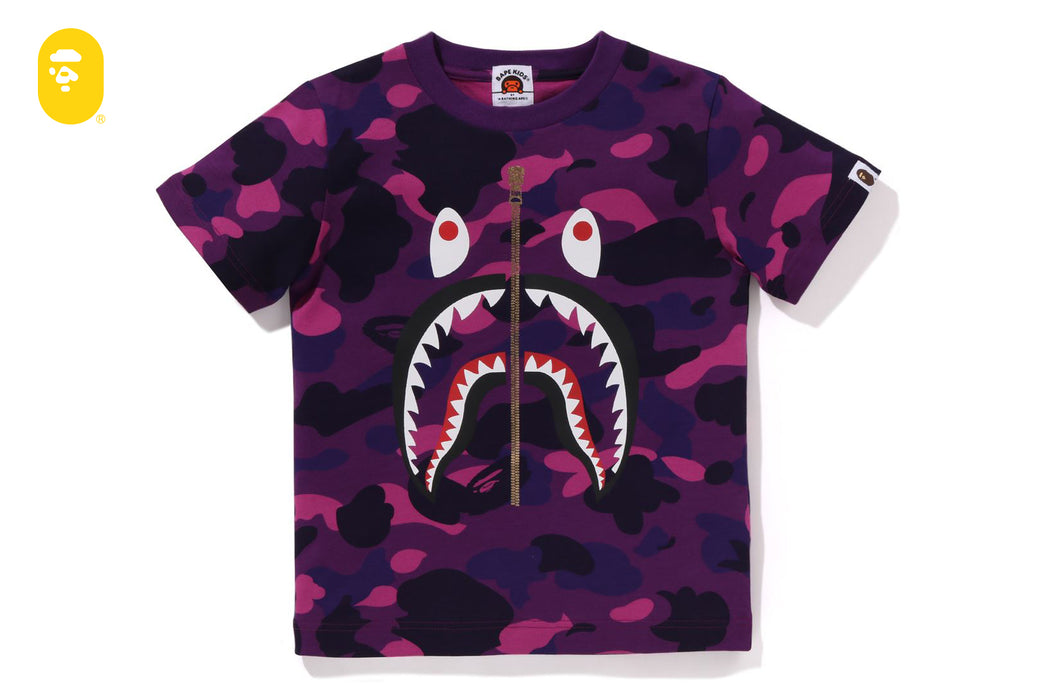BAPE Shark T-shirt multi camo x gold Light gray A Bathing