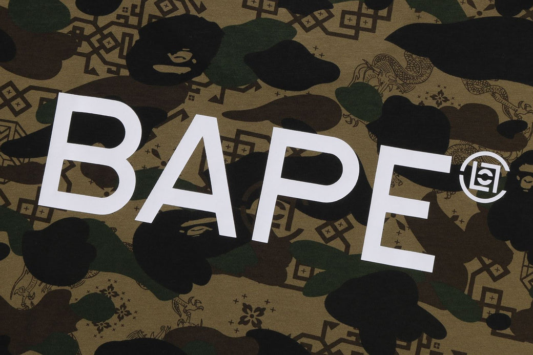 BAPE X CLOT 】CAMO OVERPRINT LOGO RELAXED FIT TEE | bape.com