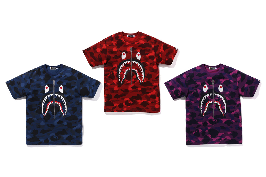 Bape shark t shirt camo best sale