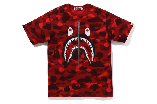 Newest BATHING APE COLOUR CAMO SHARK TEE BLACK