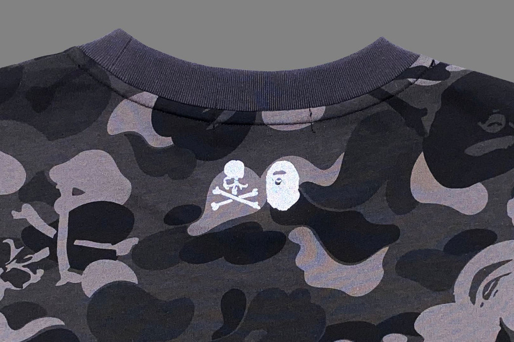 BAPE X MMJ 】SKULL CAMO COLLEGE RELAXED FIT TEE 15TH | bape.com