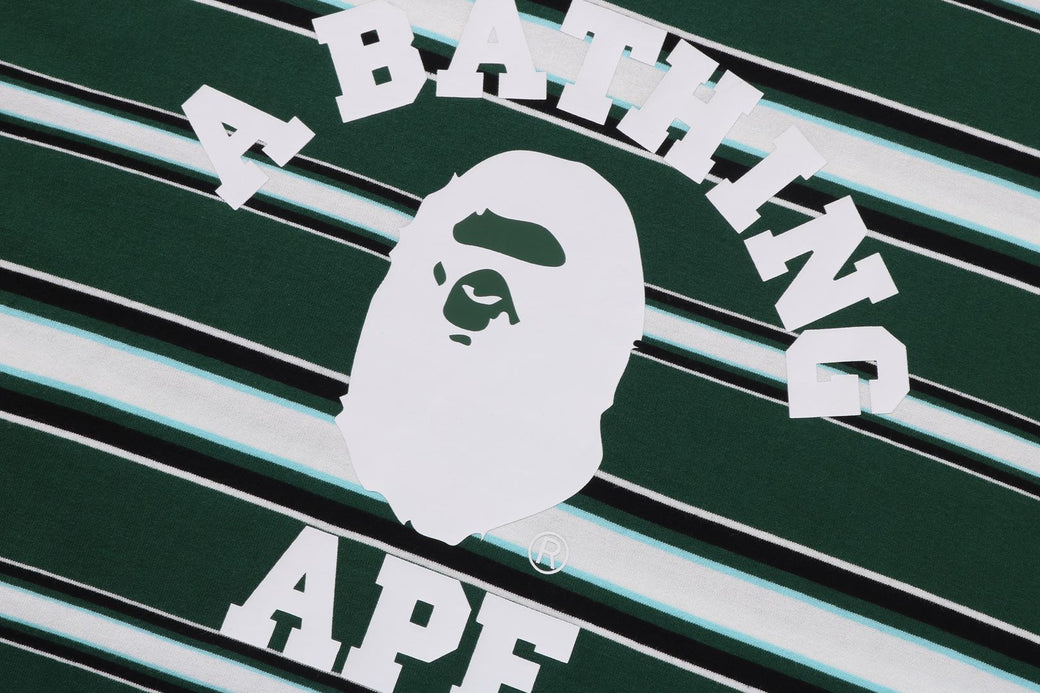 【A BATHING APE】COLLEGE STRIPE TEE 要在庫確認 COLLEGE STRIPE TEE | bape.com