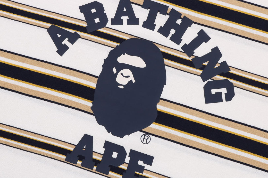 【A BATHING APE】COLLEGE STRIPE TEE 要在庫確認 COLLEGE STRIPE TEE | bape.com