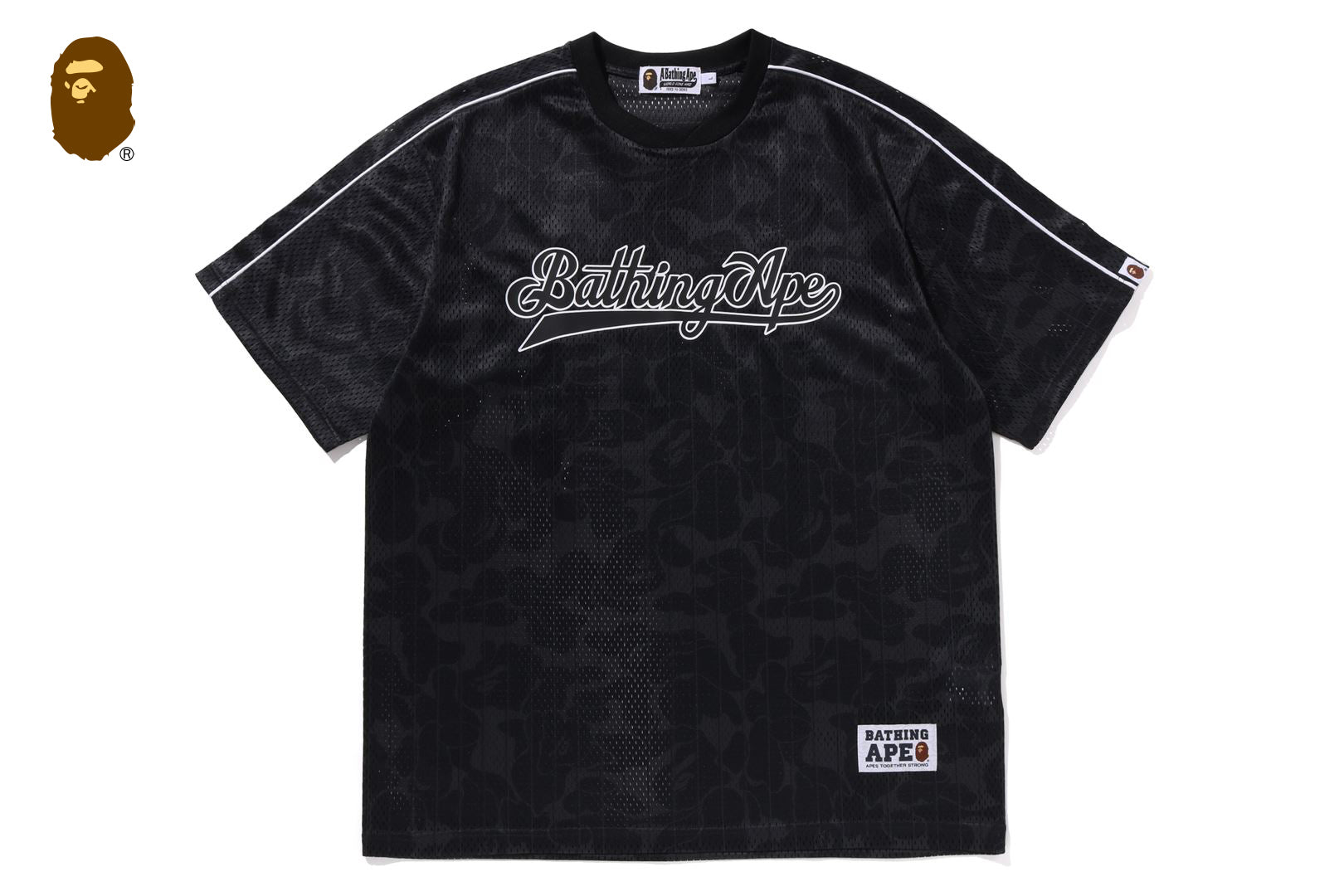 CAMO STRIPE BASEBALL LOGO RELAXED FIT TEE | bape.com