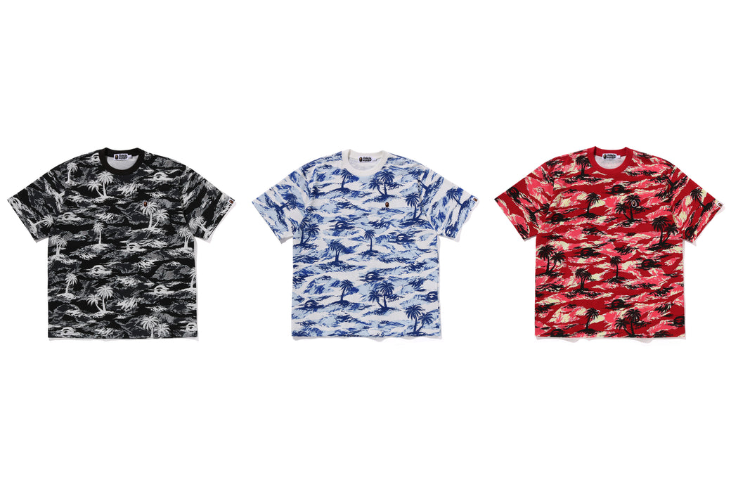 【A BATHING APE】3色展開 PALM TREE CAMO ONE POINT FIT TEE PALM TREE CAMO ONE POINT RELAXED FIT TEE | bape.com