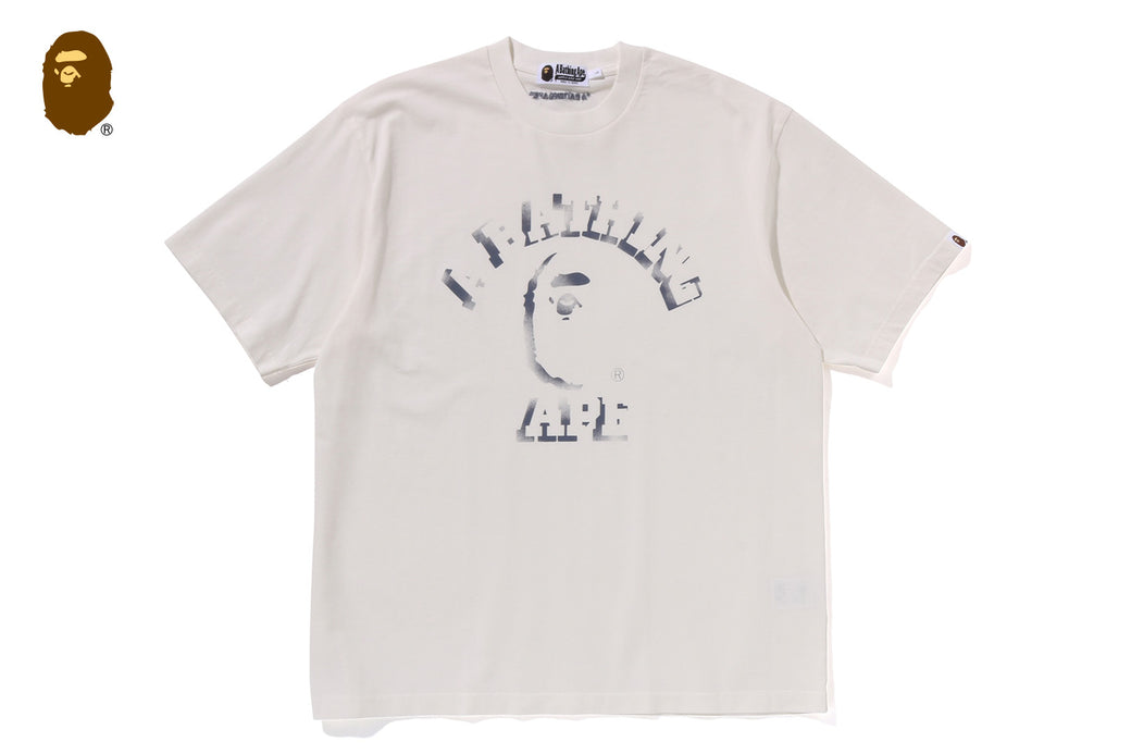 GARMENT DYE SPRAY PRINT COLLEGE RELAXED FIT TEE | bape.com GARMENT DYE SPRAY PRINT COLLEGE RELAXED FIT TEE | bape.com