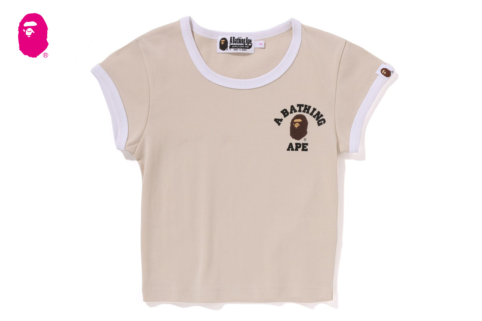 トップス BATHING APE CROPPED TRIM TEE L COLLEGE CROPPED TRIM TEE | bape.com