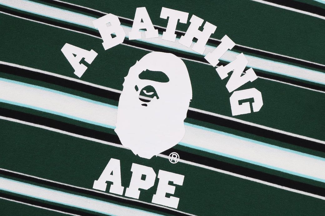 【A BATHING APE】COLLEGE STRIPE TEE 要在庫確認 COLLEGE STRIPE TEE | bape.com
