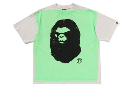 【 BAPE X SAINT MXXXXXX 】MAD FACE HANDPRINTING TEE