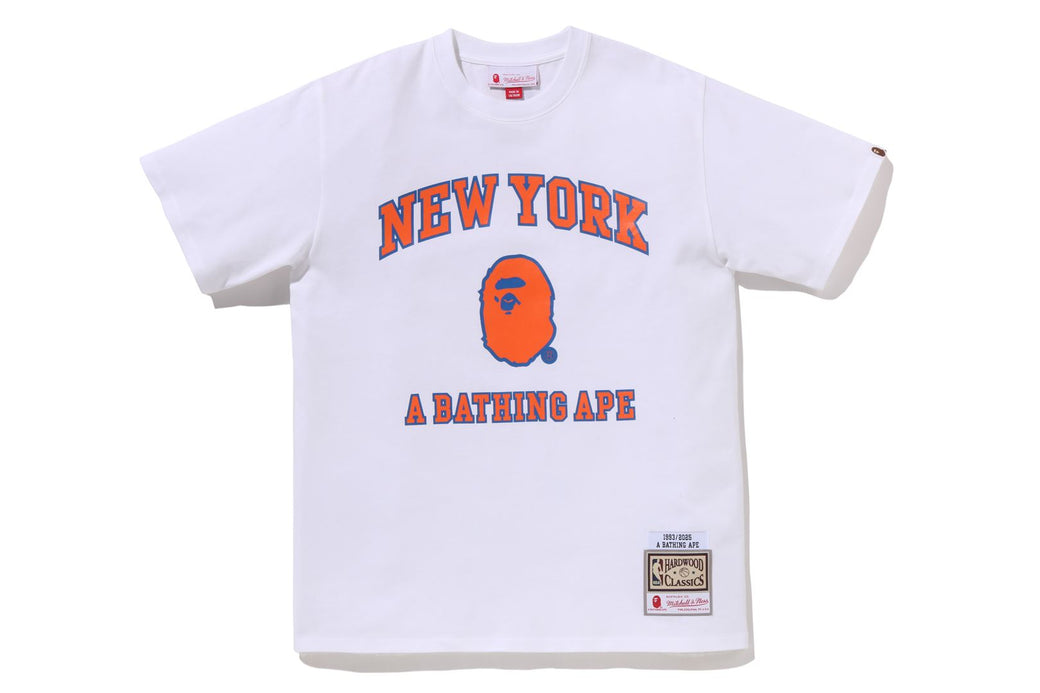 BAPE X M&N NBA 】NEW YORK KNICKS TEE | bape.com