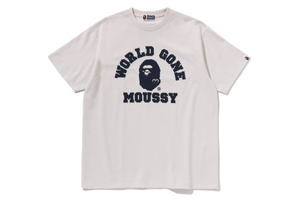 【 BAPE X MOUSSY 】COLLEGE PATCH TEE