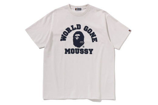 【 BAPE X MOUSSY 】COLLEGE PATCH TEE